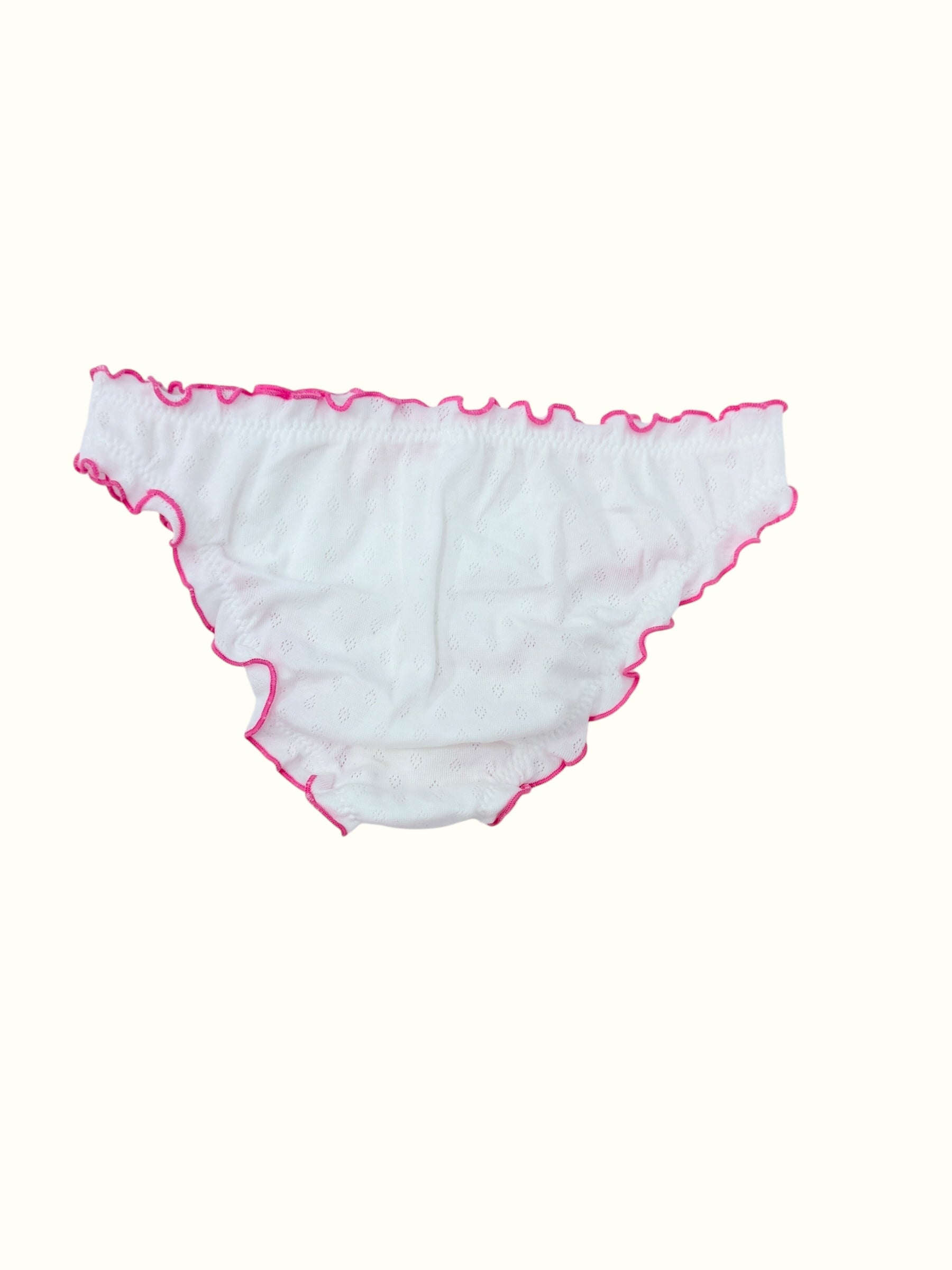 Milanblocks Romantic Cotton Undie with Vintage-Style Ruching and Lettuce Edging Panty
