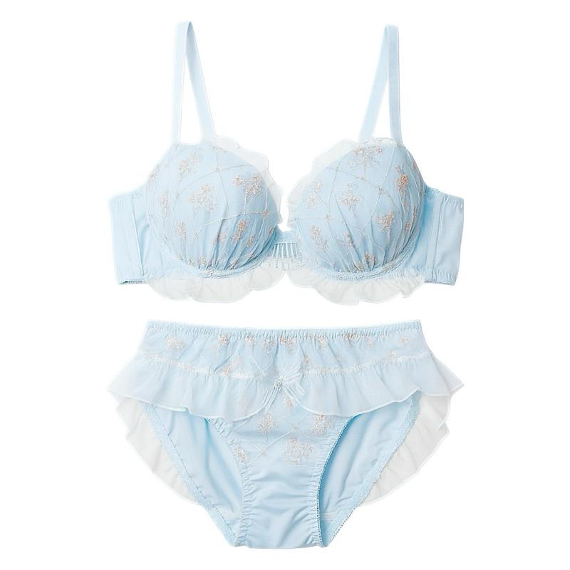 Milanblocks Coquette Matching Floral Embroidered Lace Lingerie Set