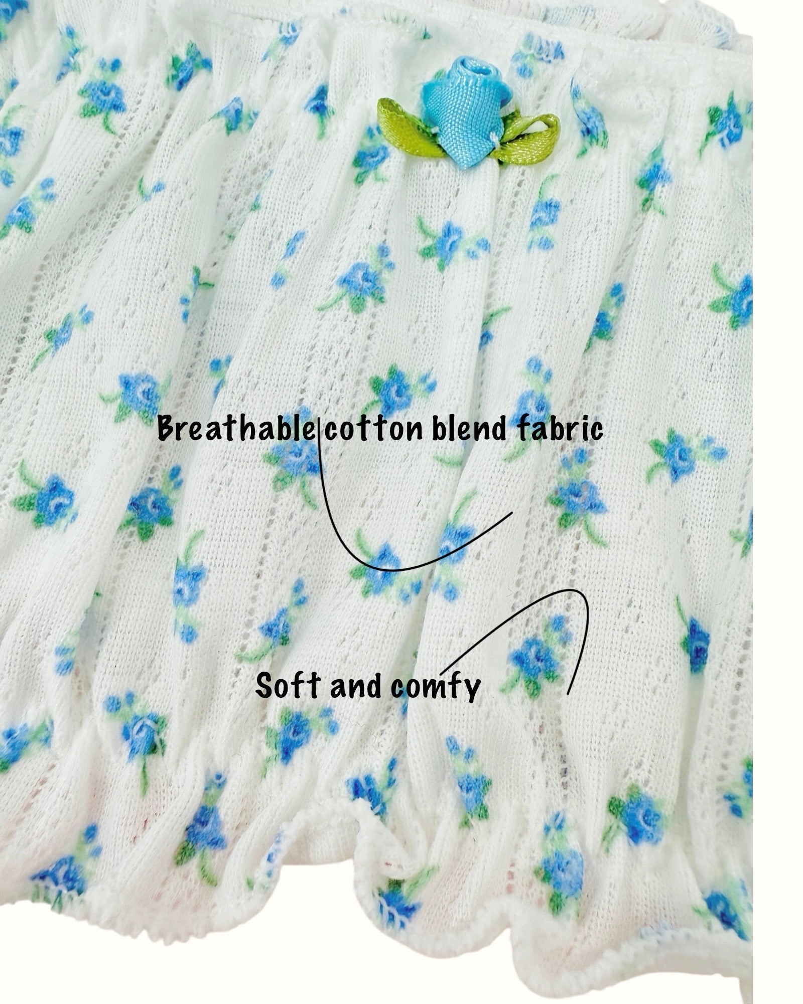 Milanblocks French Romantic pointelle cotton made matching bralette set