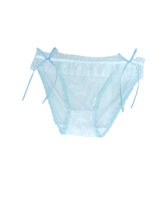 Milanblocks Coquette Ruffled Lace Panties with Bow Ties