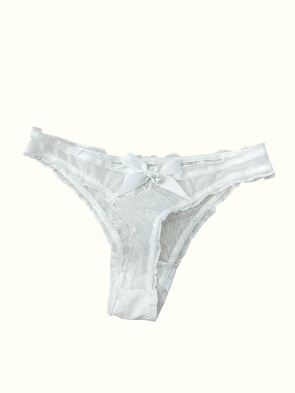 Milanblocks Coquette Lace & Satin Bow Thong Collection