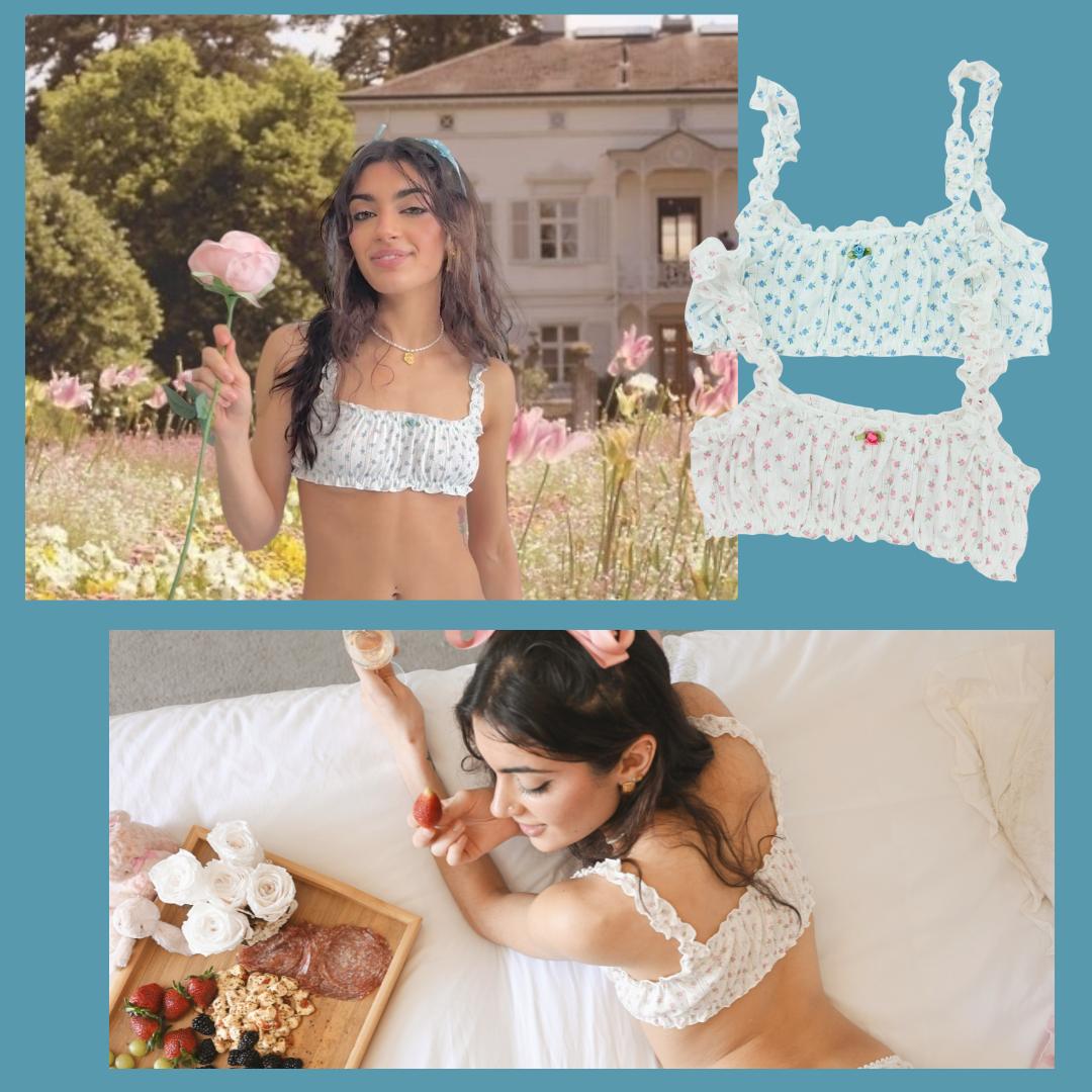 Milanblocks MIX 2 Petite French Romantic pointelle cotton made bralette