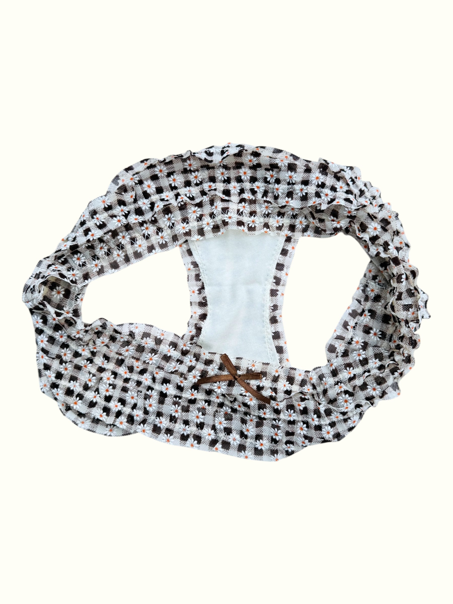 Milanblocks Vintage Style Gingham Daisy Ruffle Panties