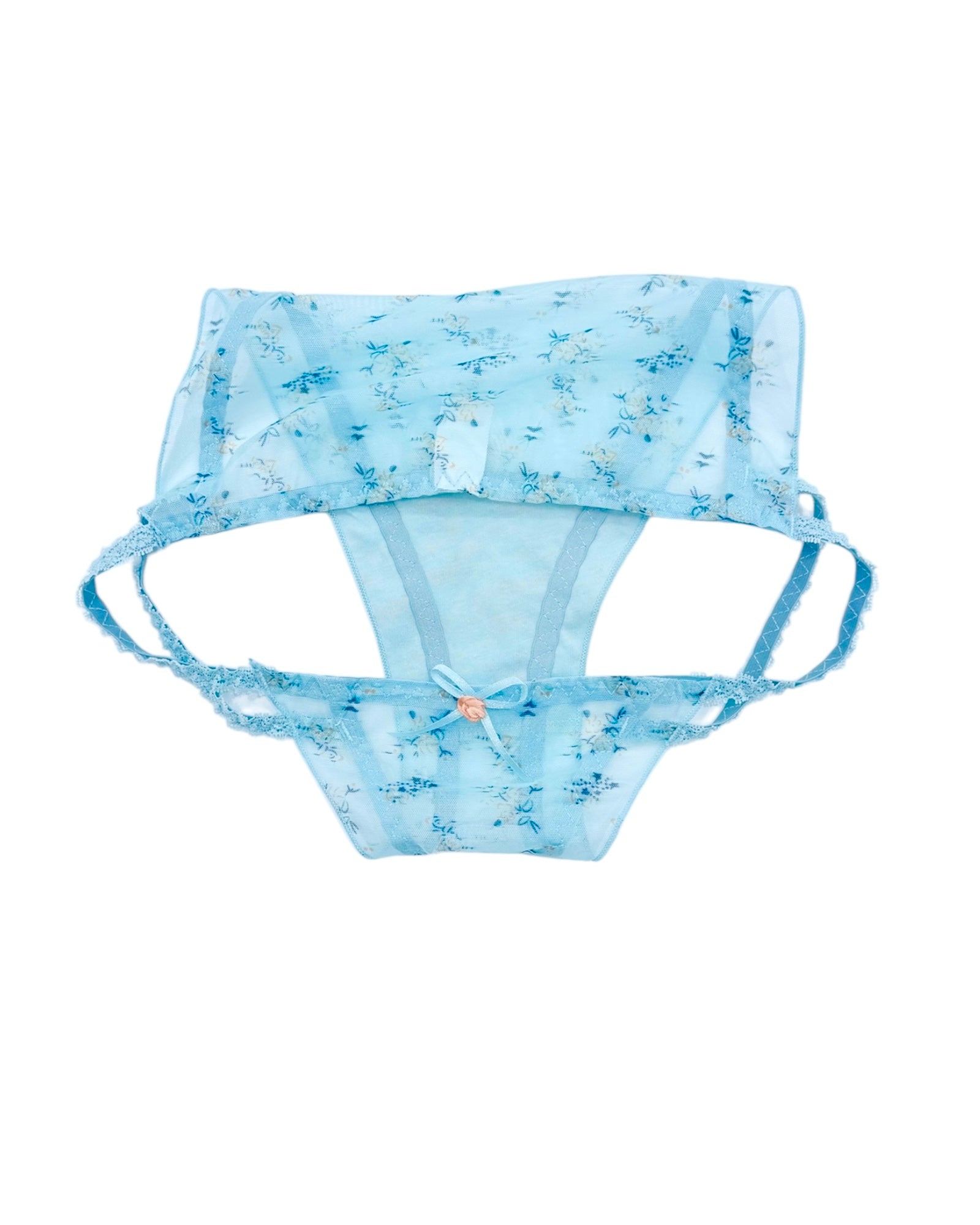 Delicate Floral Lace Panty with Bow Charm