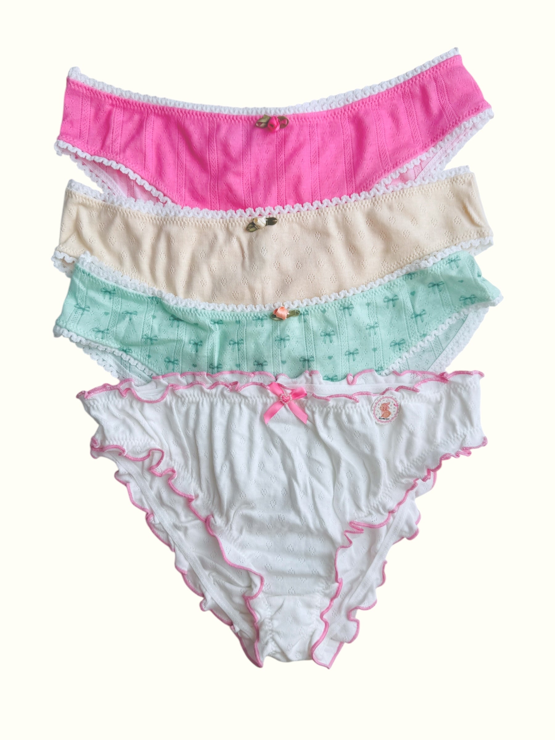 Milanblocks Petite Bundle Cotton Pointelle Sweet Blossom Coquette Lingerie Set