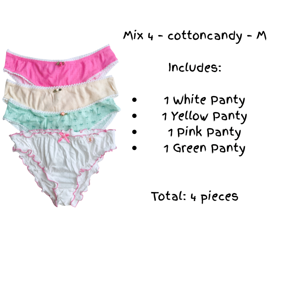 Milanblocks Petite Bundle Cotton Pointelle Sweet Blossom Coquette Lingerie Set