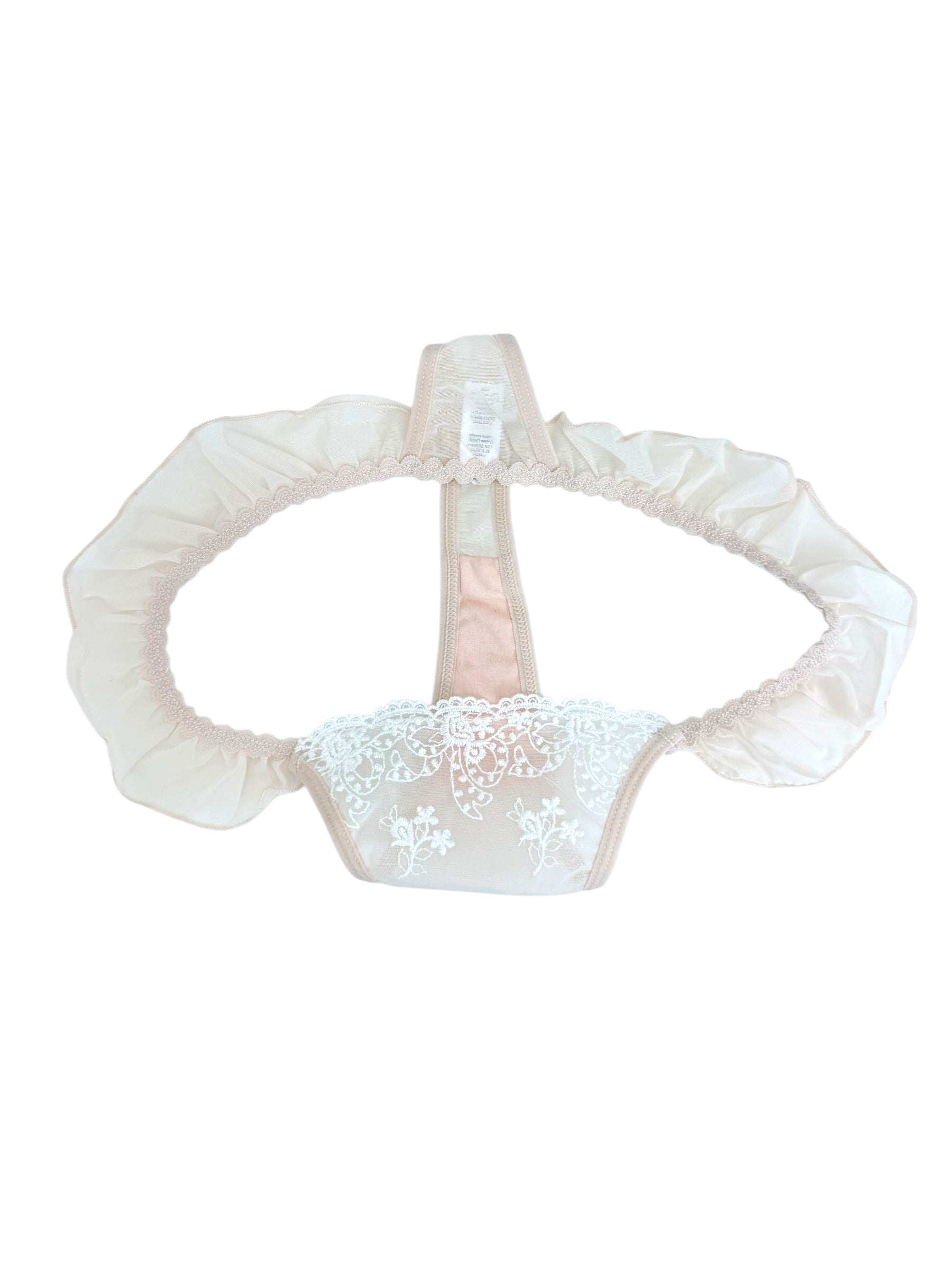 Milanblocks Coquette Lace Thong with Ruffled Edges