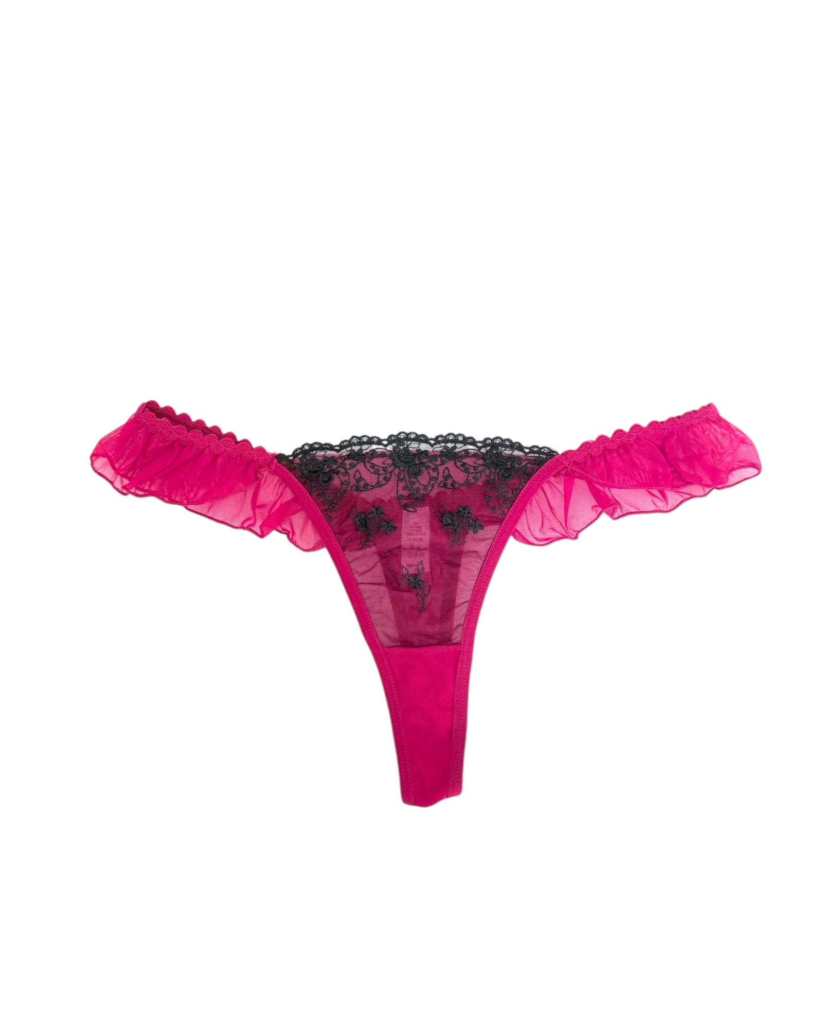 Milanblocks Coquette Lace Thong with Ruffled Edges
