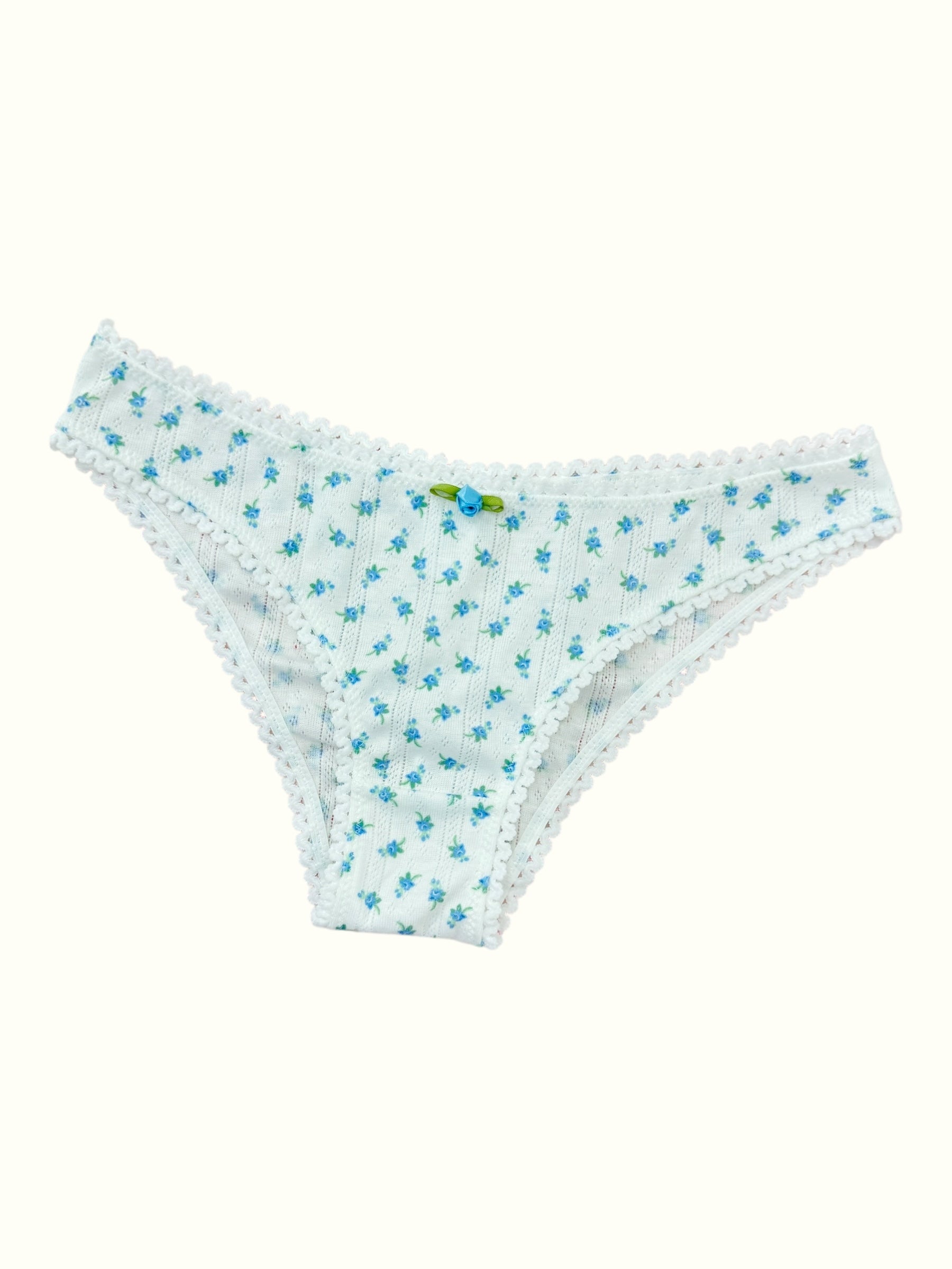 Milanblocks French Romantic pointelle cotton made matching bralette set