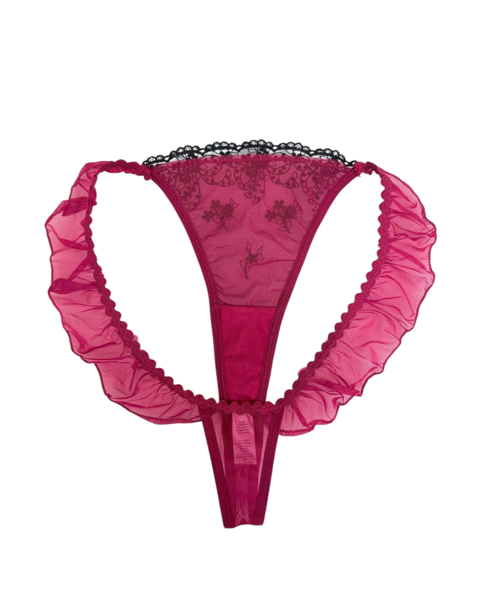 Milanblocks Coquette Lace Thong with Ruffled Edges