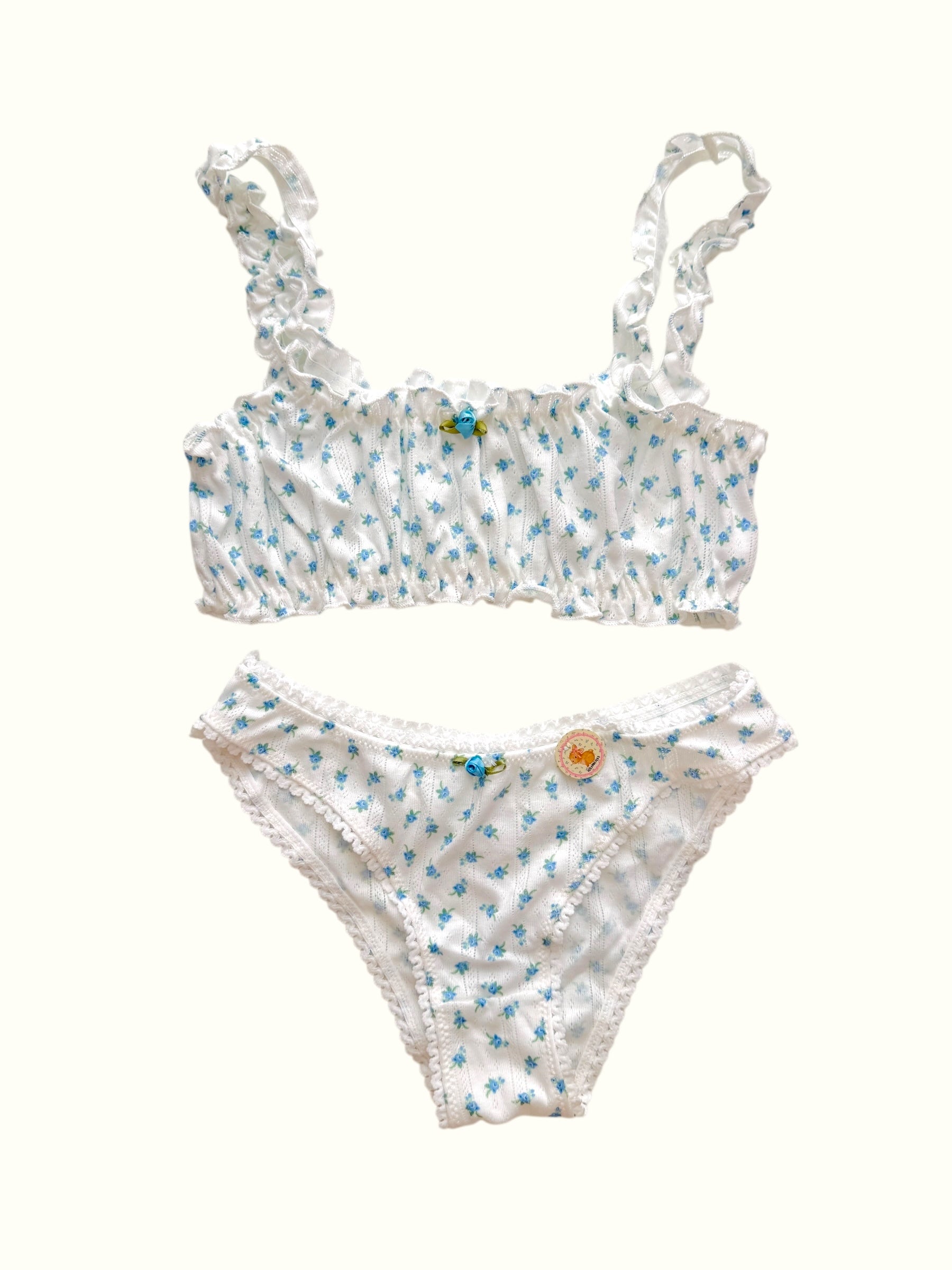 Milanblocks Petite Bundle Cotton Pointelle Sweet Blossom Coquette Lingerie Set