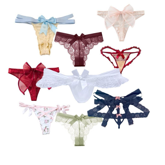 Milanblocks coquette bow lace cute panty Cotton Panties fall underwear