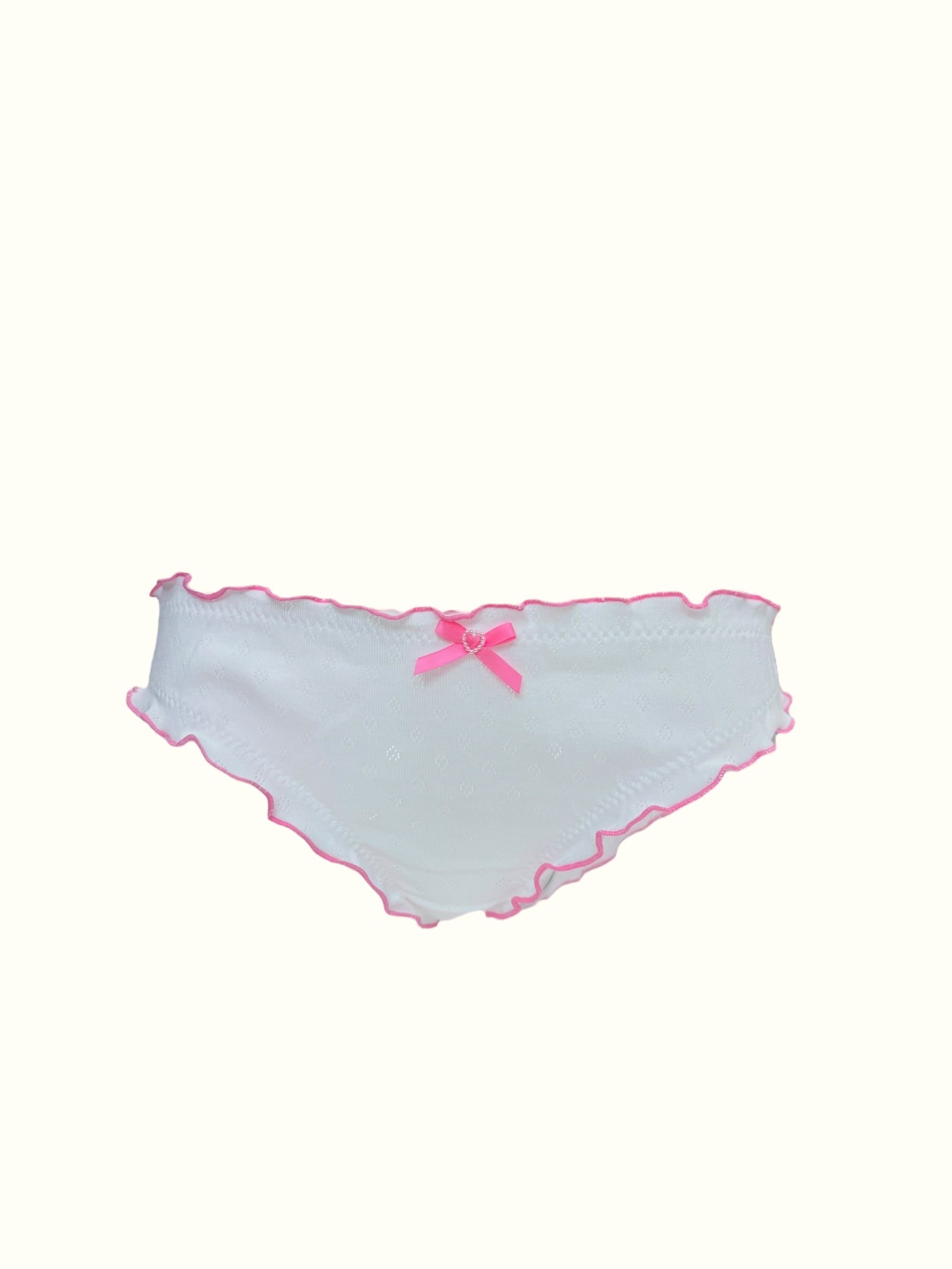 Milanblocks Romantic Cotton Undie with Vintage-Style Ruching and Lettuce Edging Panty