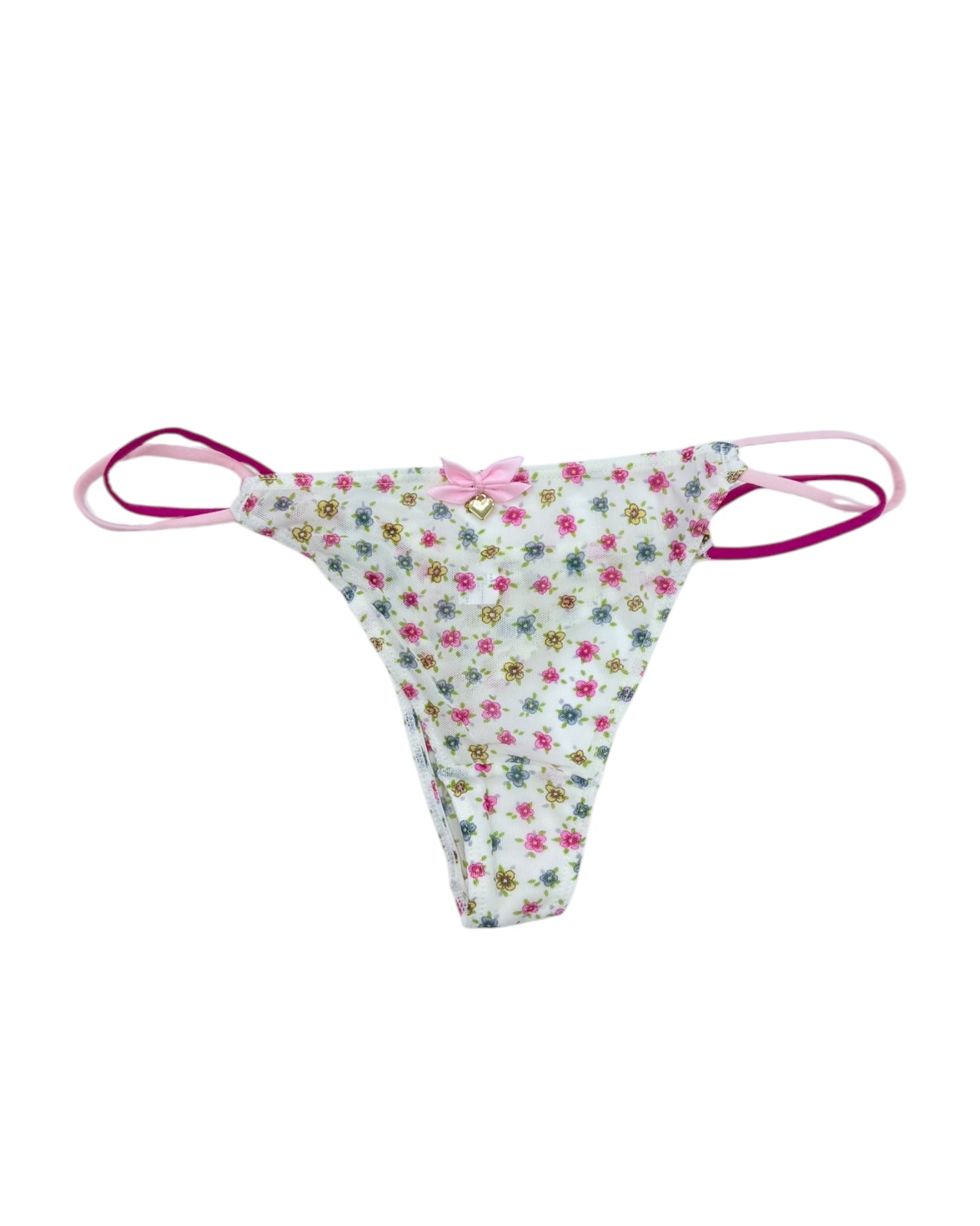 Milanblocks Leopard Print String Panties with Charm Accent