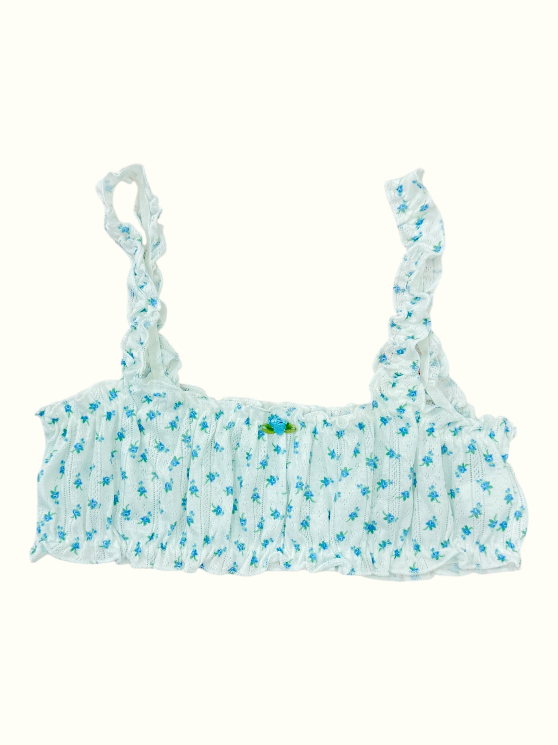 Milanblocks French Romantic pointelle cotton made matching bralette set