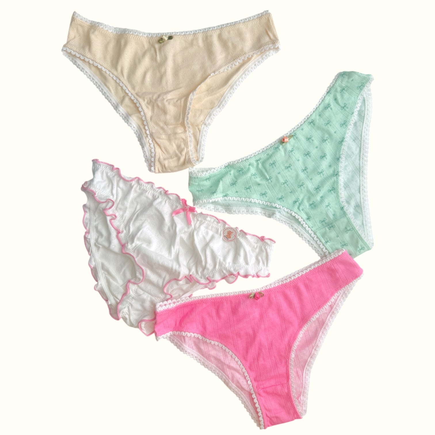 Milanblocks Petite Bundle Cotton Pointelle Sweet Blossom Coquette Lingerie Set