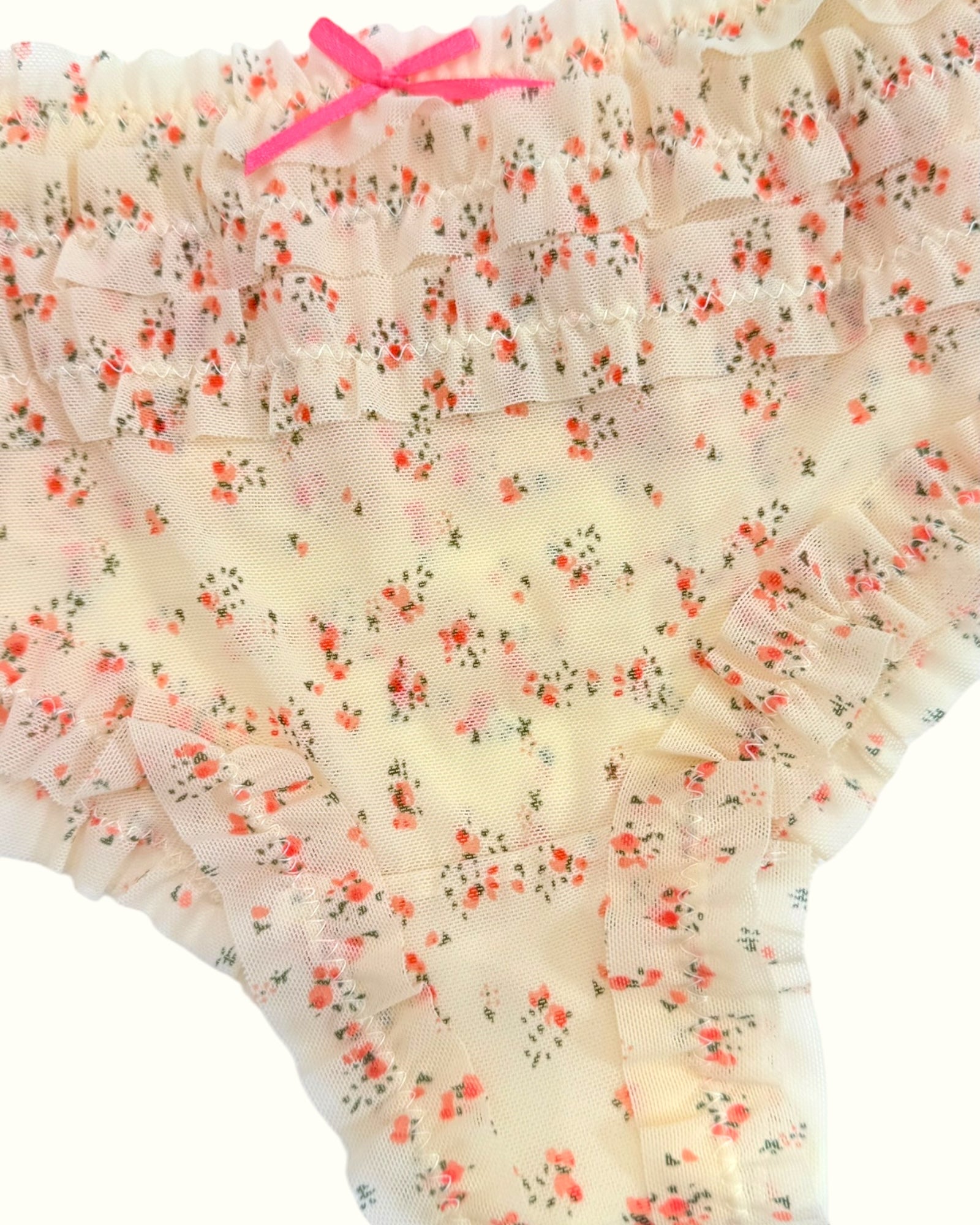 Milanblocks Vintage Style Gingham Daisy Ruffle Panties