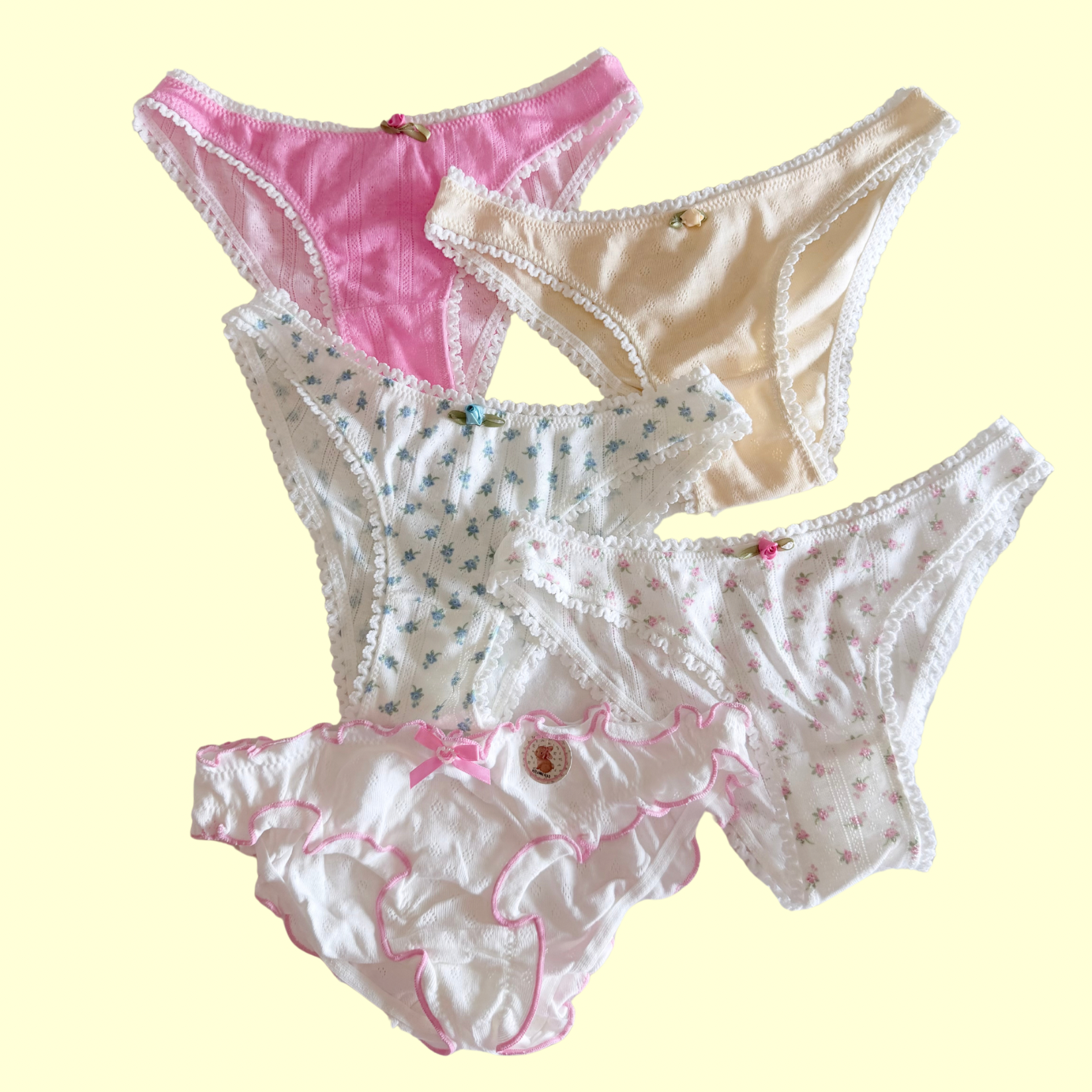 Milanblocks Petite Bundle Cotton Pointelle Sweet Blossom Coquette Lingerie