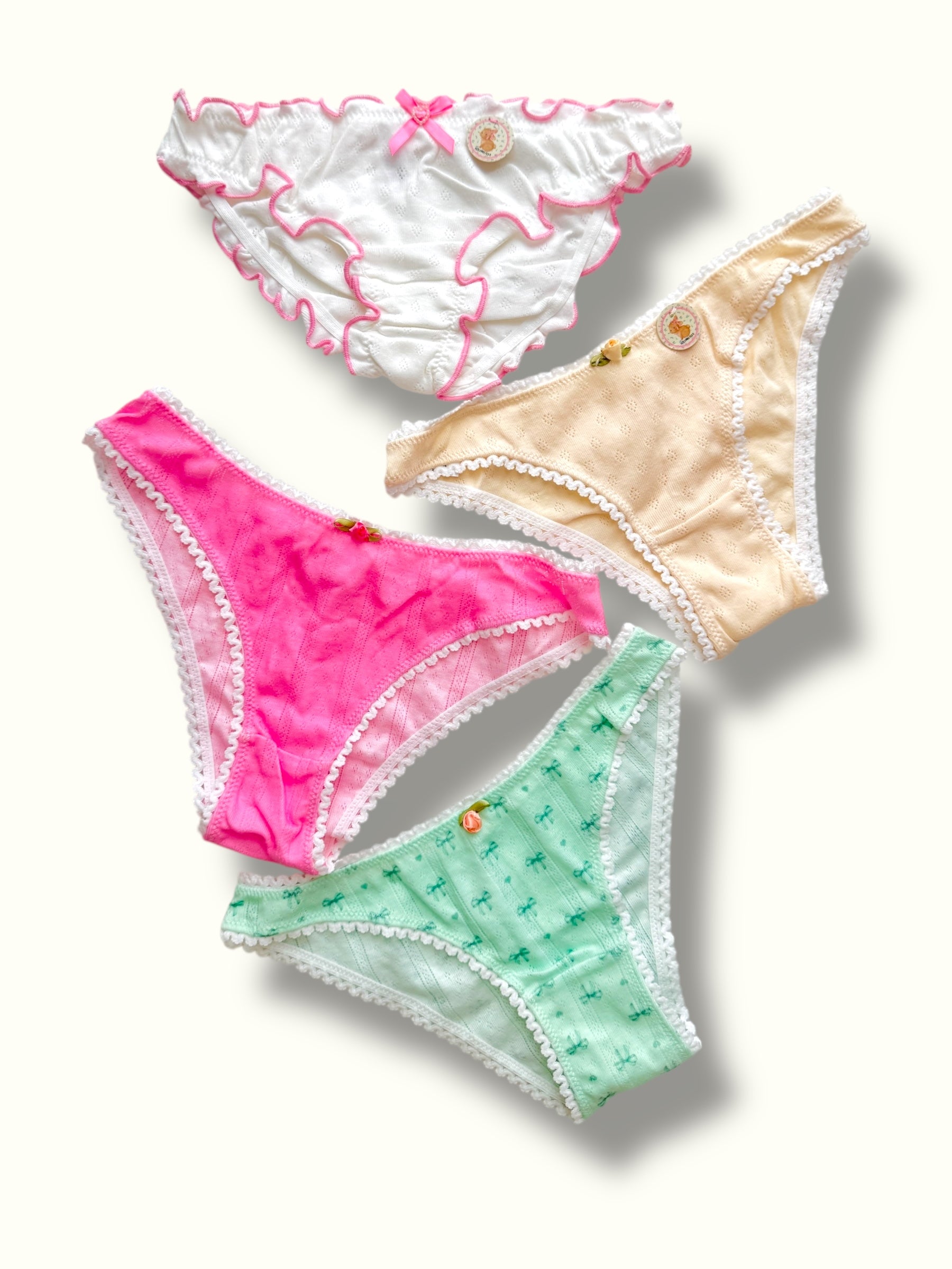 Milanblocks Petite Bundle Cotton Pointelle Sweet Blossom Coquette Lingerie Set