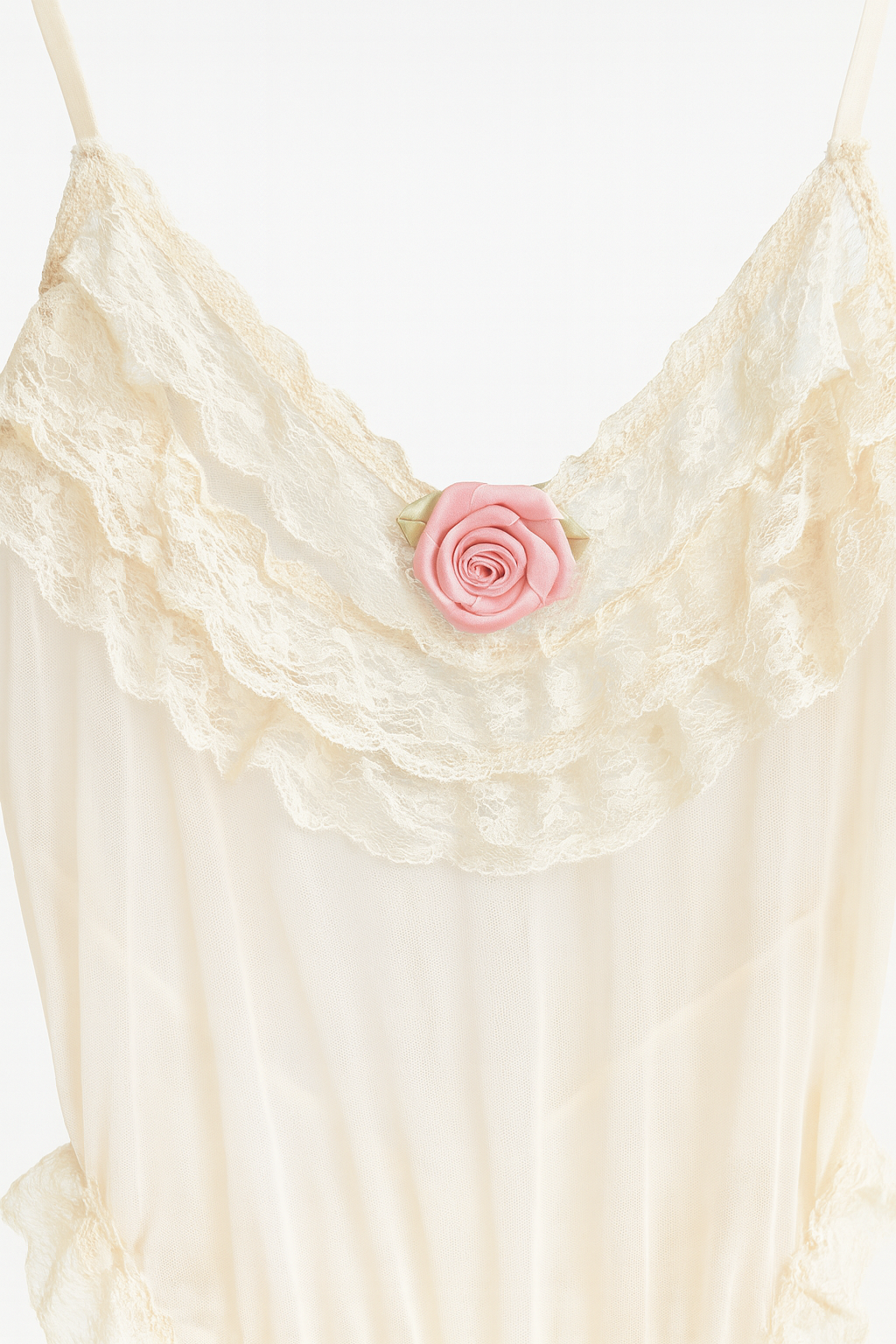 Milanblocks Coquette Princess-Style Beige Floral Bodysuit