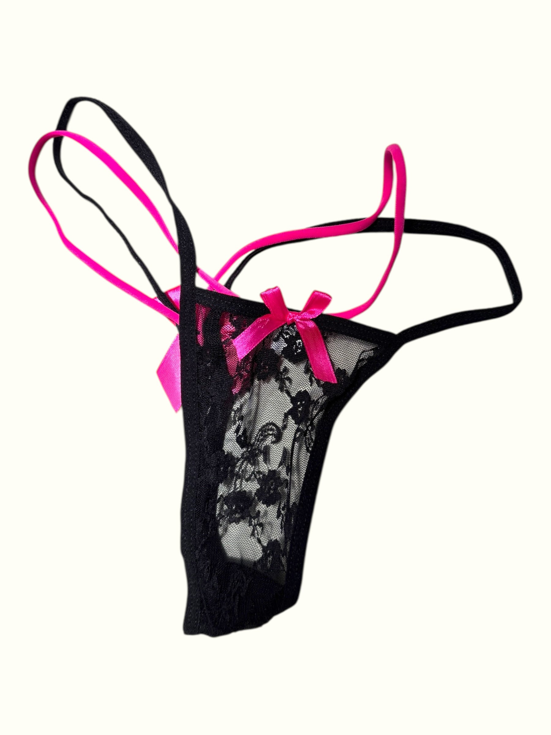 Milanblocks Leopard Print String Panties with Charm Accent