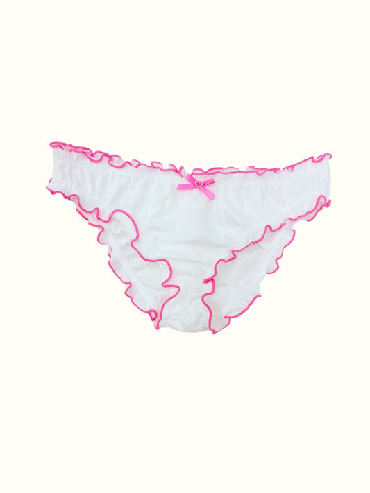 Milanblocks Romantic Cotton Undie with Vintage-Style Ruching and Lettuce Edging Panty