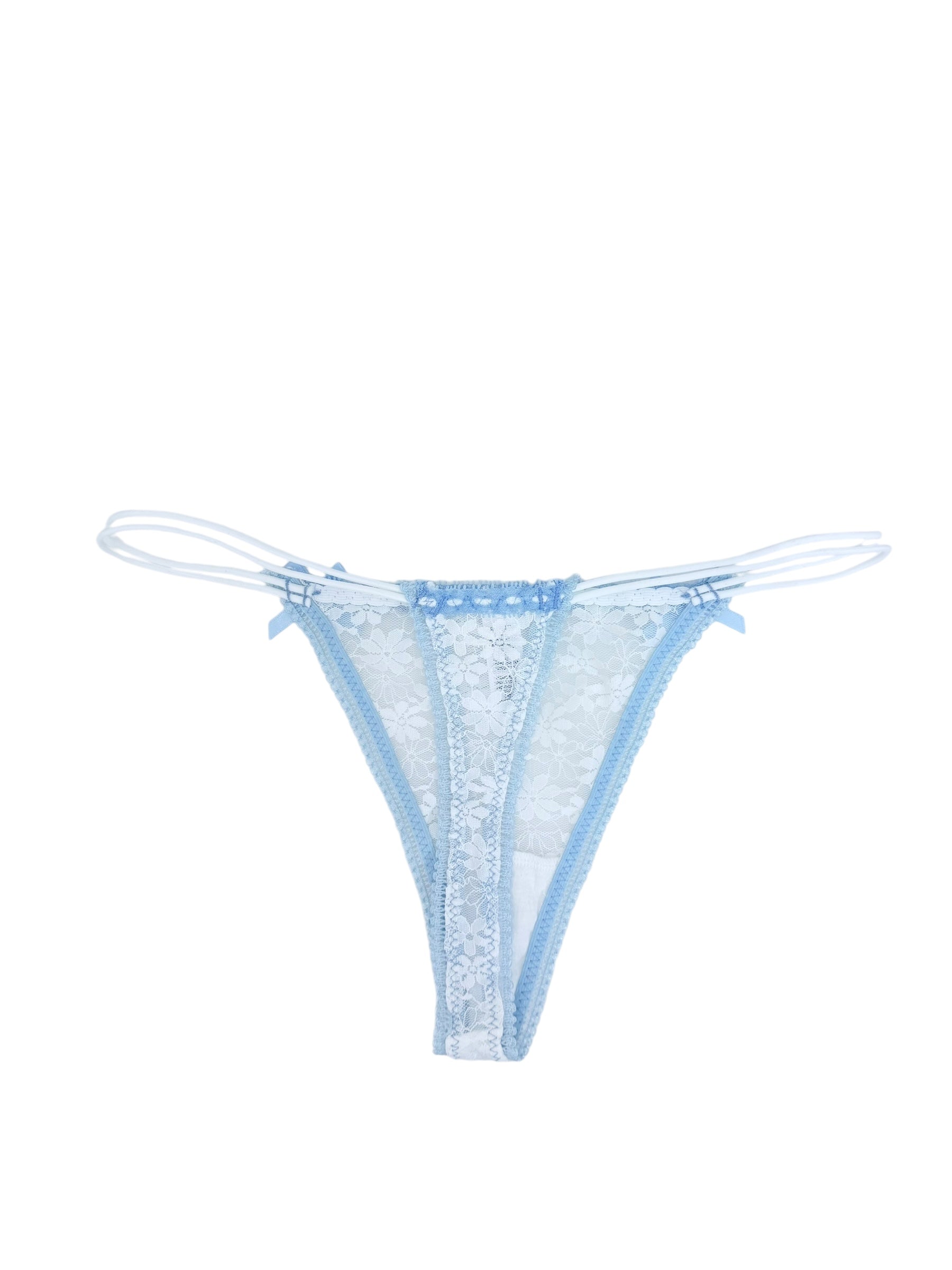 Milanblocks Delicate Lace G-String Trio with Bow Details
