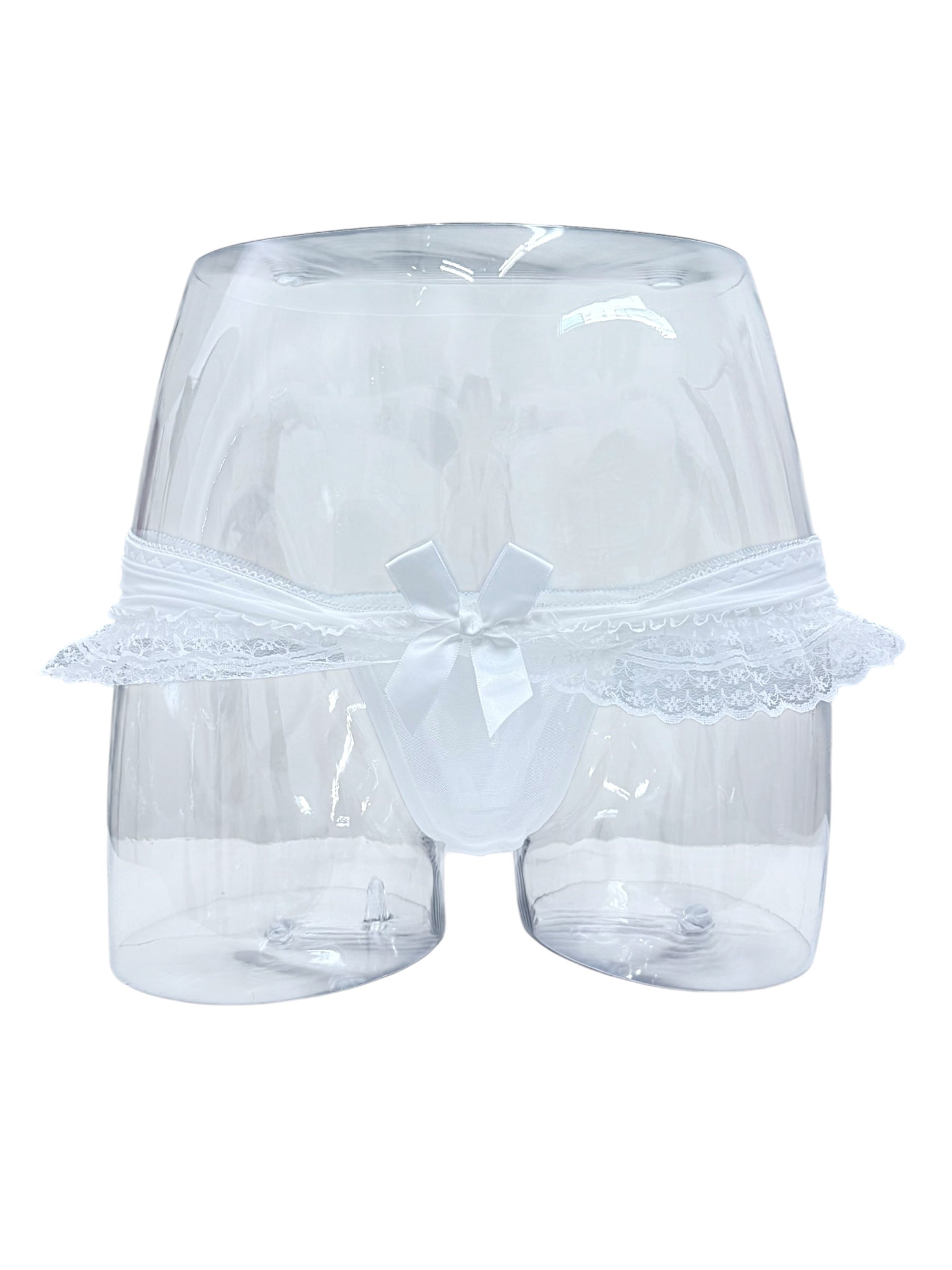 Milanblocks Elegant Ruffled Lace Panties with Satin Bow Accent