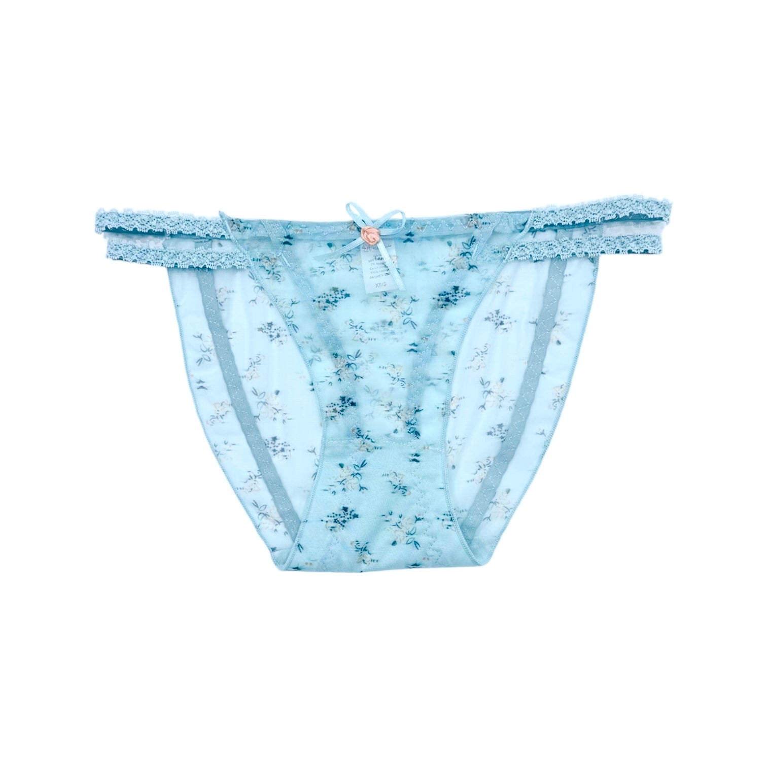 Milanblocks Delicate Floral Lace Panty with Bow Charm