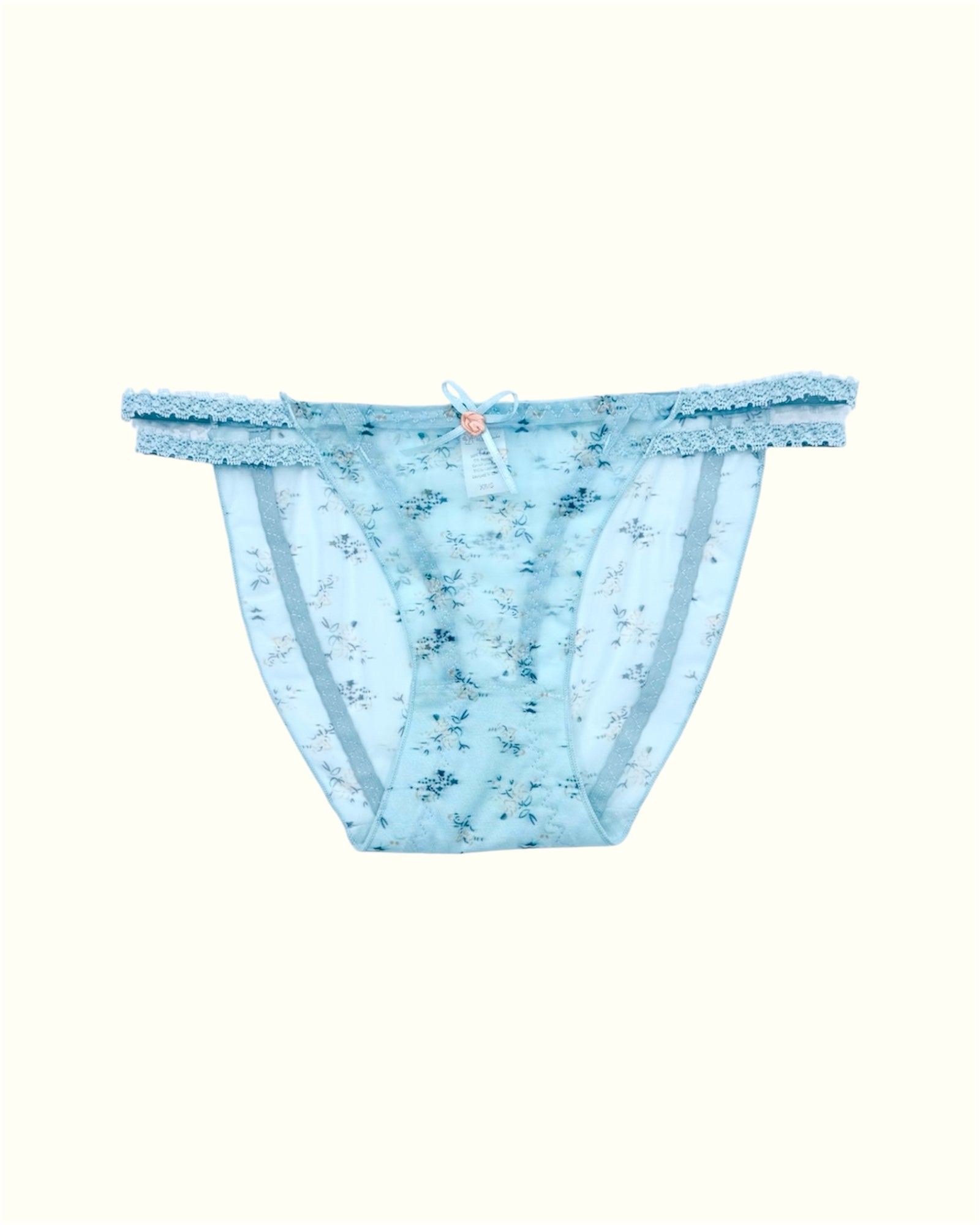 Milanblocks Delicate Floral Lace Panty with Bow Charm
