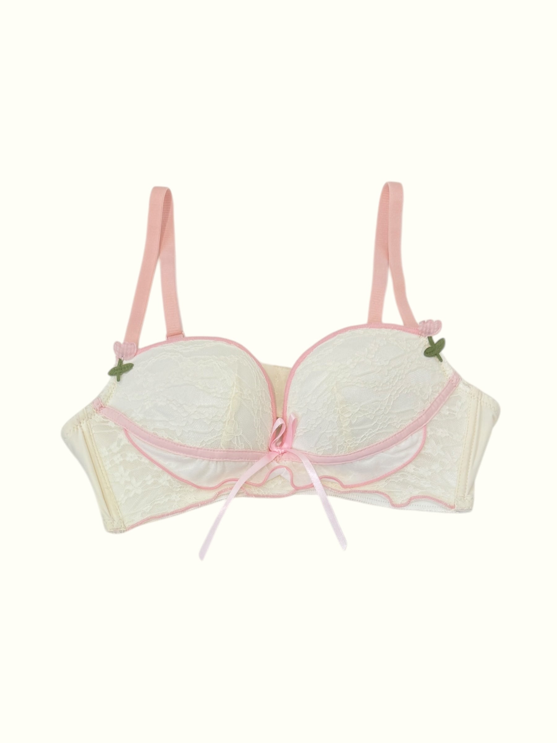 Milanblocks Coquette Matching Floral Embroidered Lace Lingerie Set