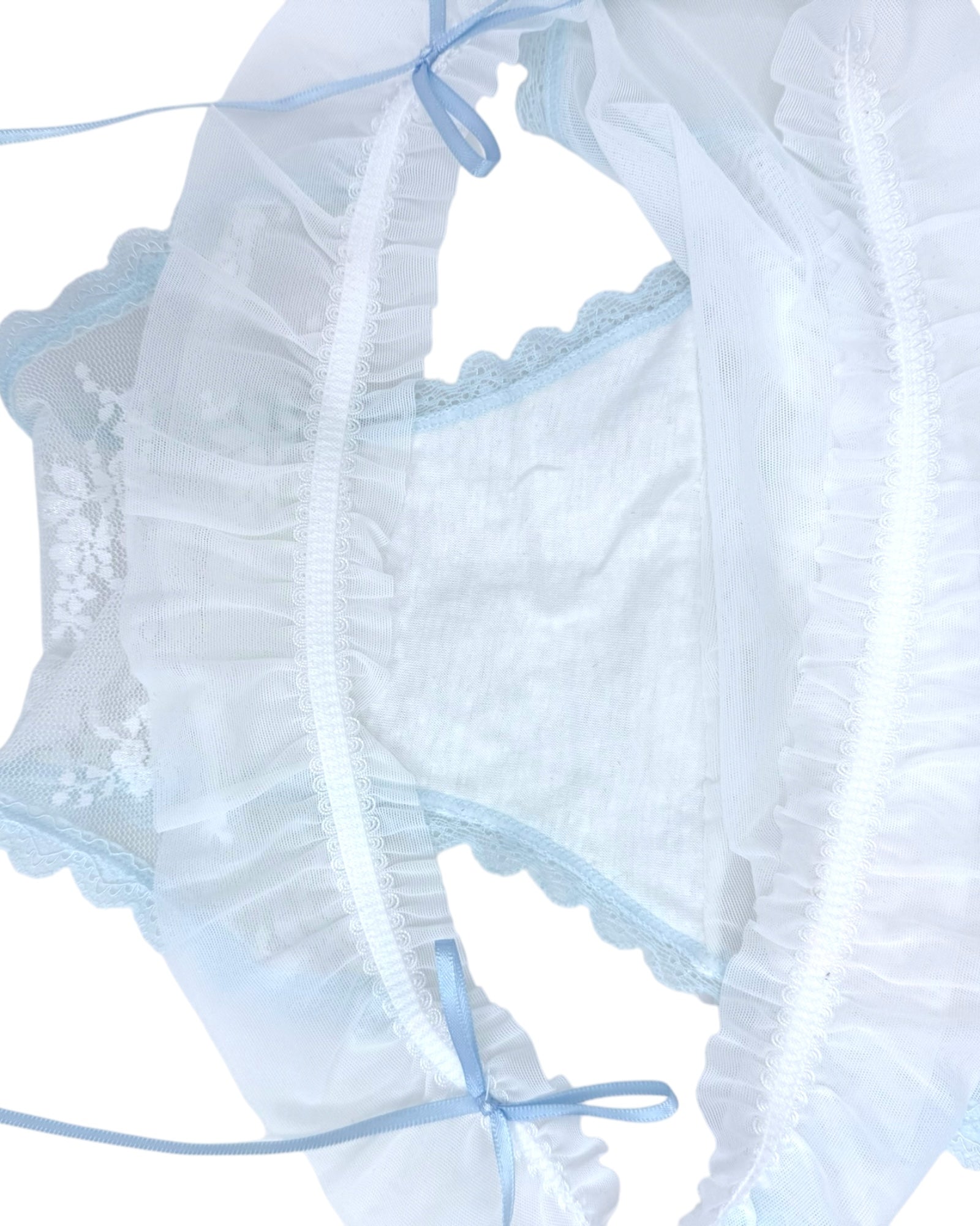 Milanblocks Coquette Ruffled Lace Panties with Bow Ties