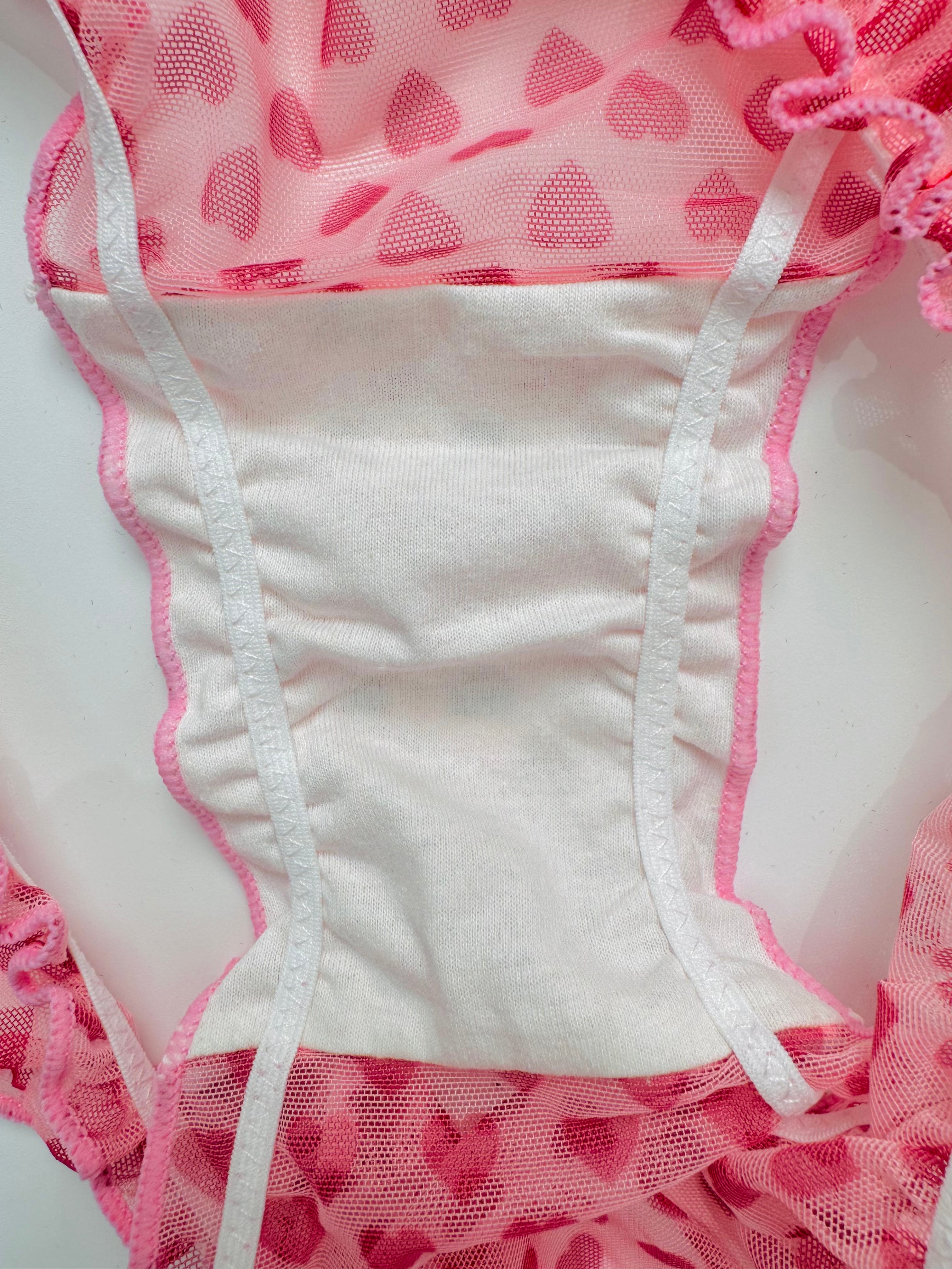 Milanblocks Pink Sheer Heart Coquette Panty