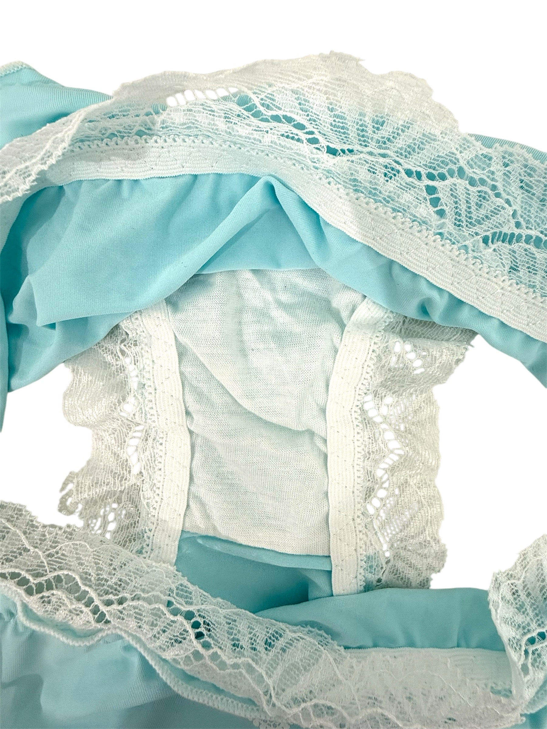 Milanblocks Blue & White Lace Trim Panty