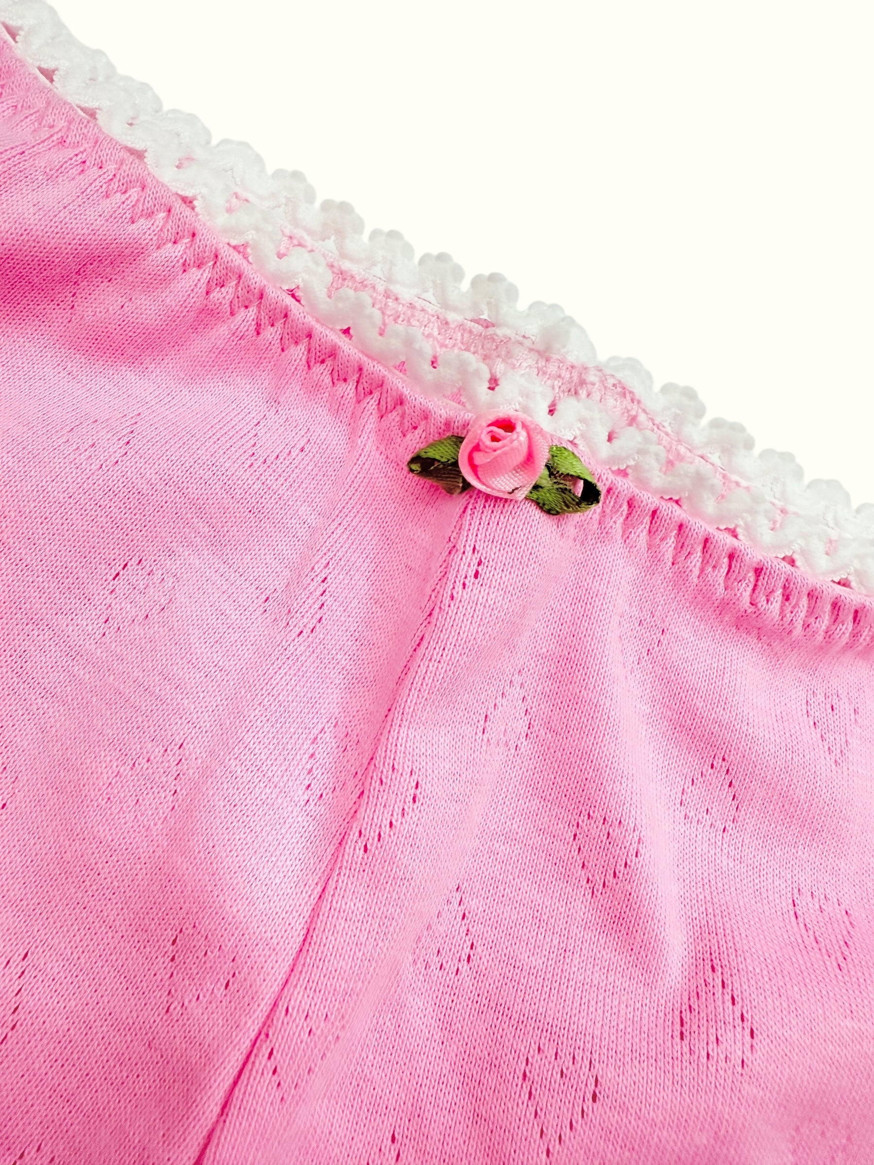 The Romantic pointelle cotton made matching bralette set