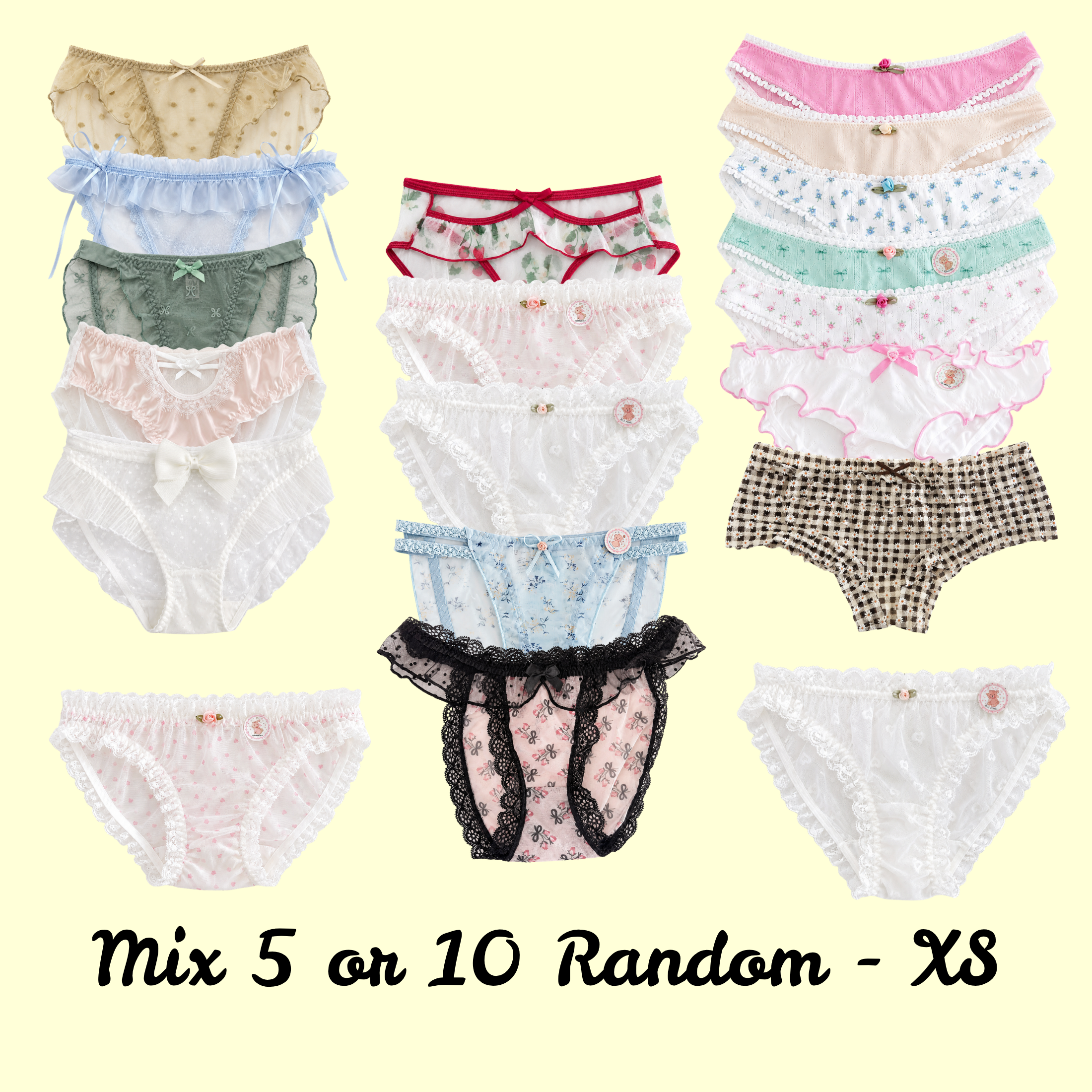 Milanblocks Women’s Coquette soft girl Lace Panties – Soft Girl Underwear, 5-Pack or 10-Pack