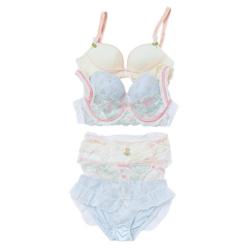 Milanblocks Coquette Matching Floral Embroidered Lace Lingerie Set