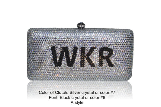 Custom Name Personalized Crystal Box Evening Clutch Bag-Handbags & Purses - MILANBLOCKS