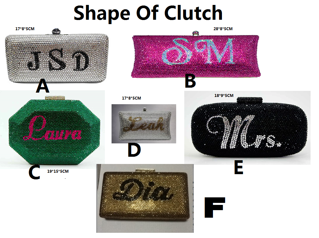 Custom Name Personalized Crystal Box Evening Clutch Bag-Handbags & Purses - MILANBLOCKS
