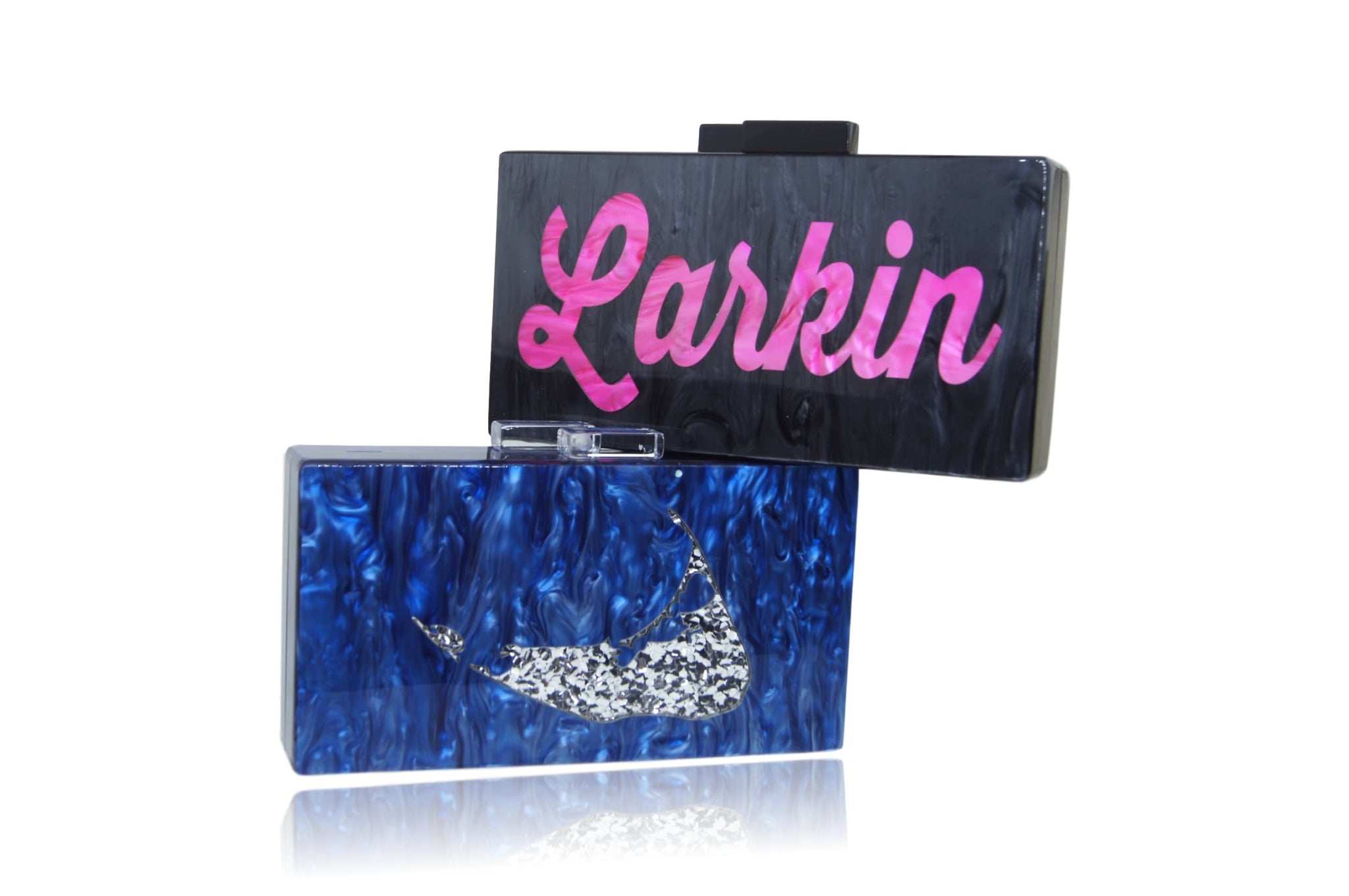 Personalized Name Acrylic Box Clutch-Medium Size-Handbags & Purses - MILANBLOCKS