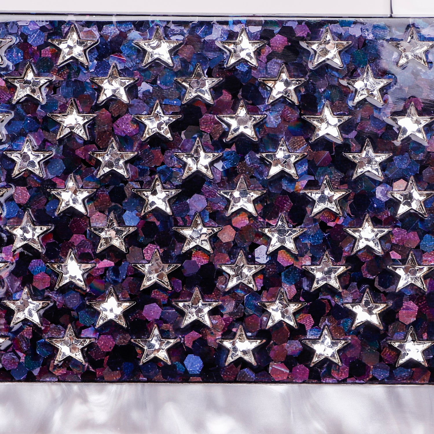 Glitter American Flag White Pearl Clutch Purse-Handbags & Purses - MILANBLOCKS