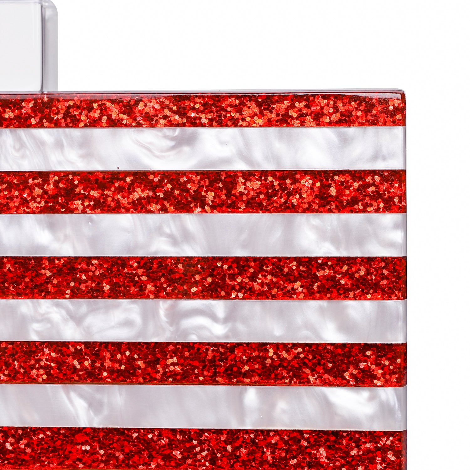 Glitter American Flag White Pearl Clutch Purse-Handbags & Purses - MILANBLOCKS