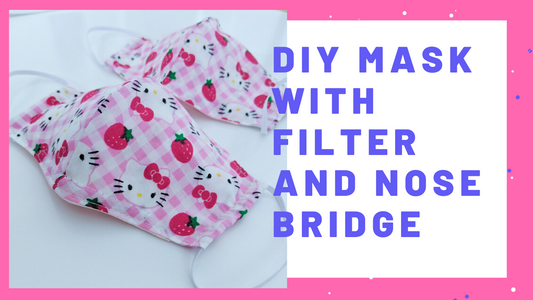 DIY best fabric home mask with melt blown fabric filter pocket and nose bridge | HOW TO SEW A FACE MASK WITH NOSE WIRE [free pattern pattern👇)