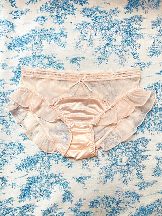 Pink Satin & Mesh Panty