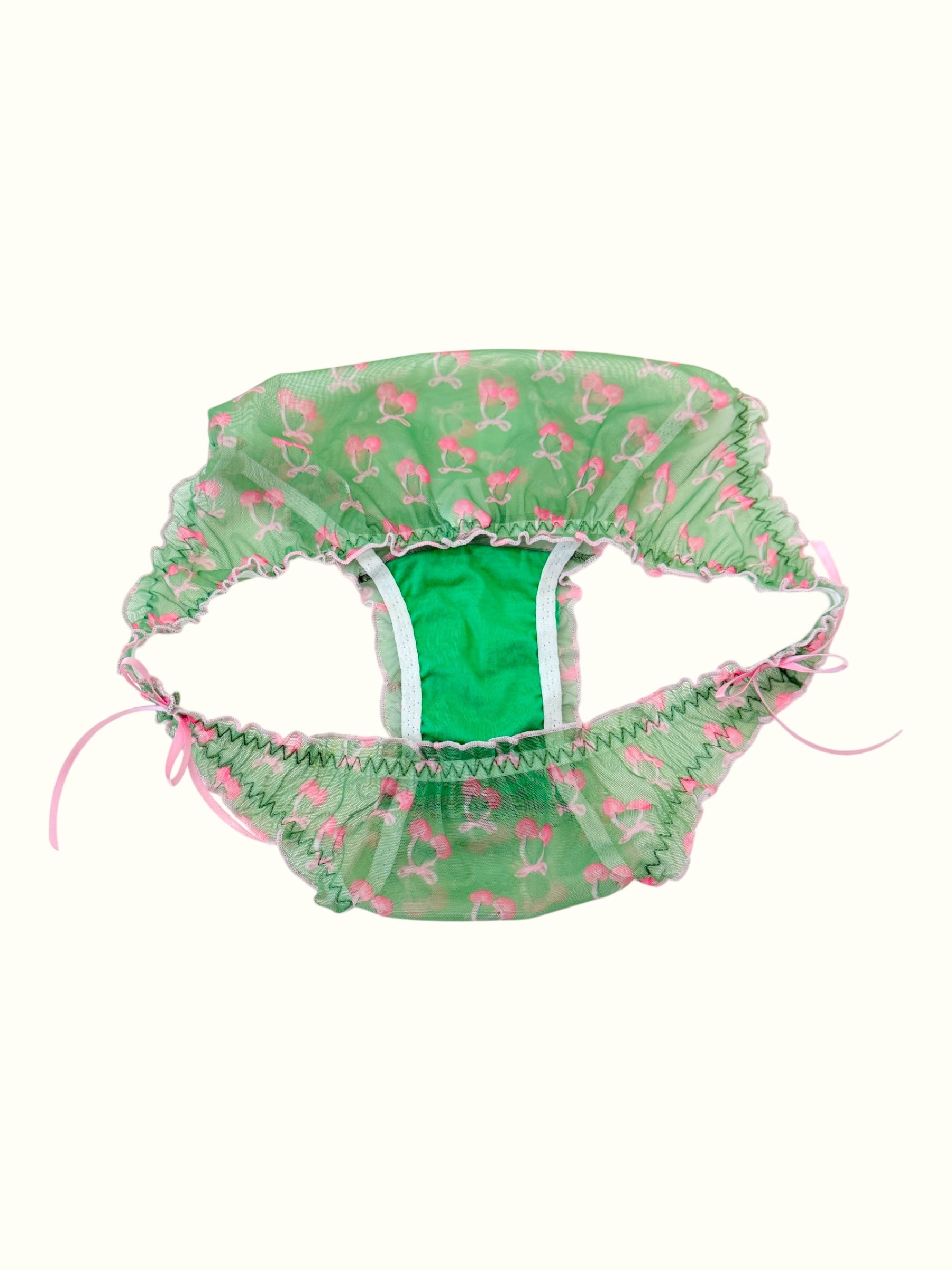 Cherry Blossom Mesh Panty – Coquette Green Dream