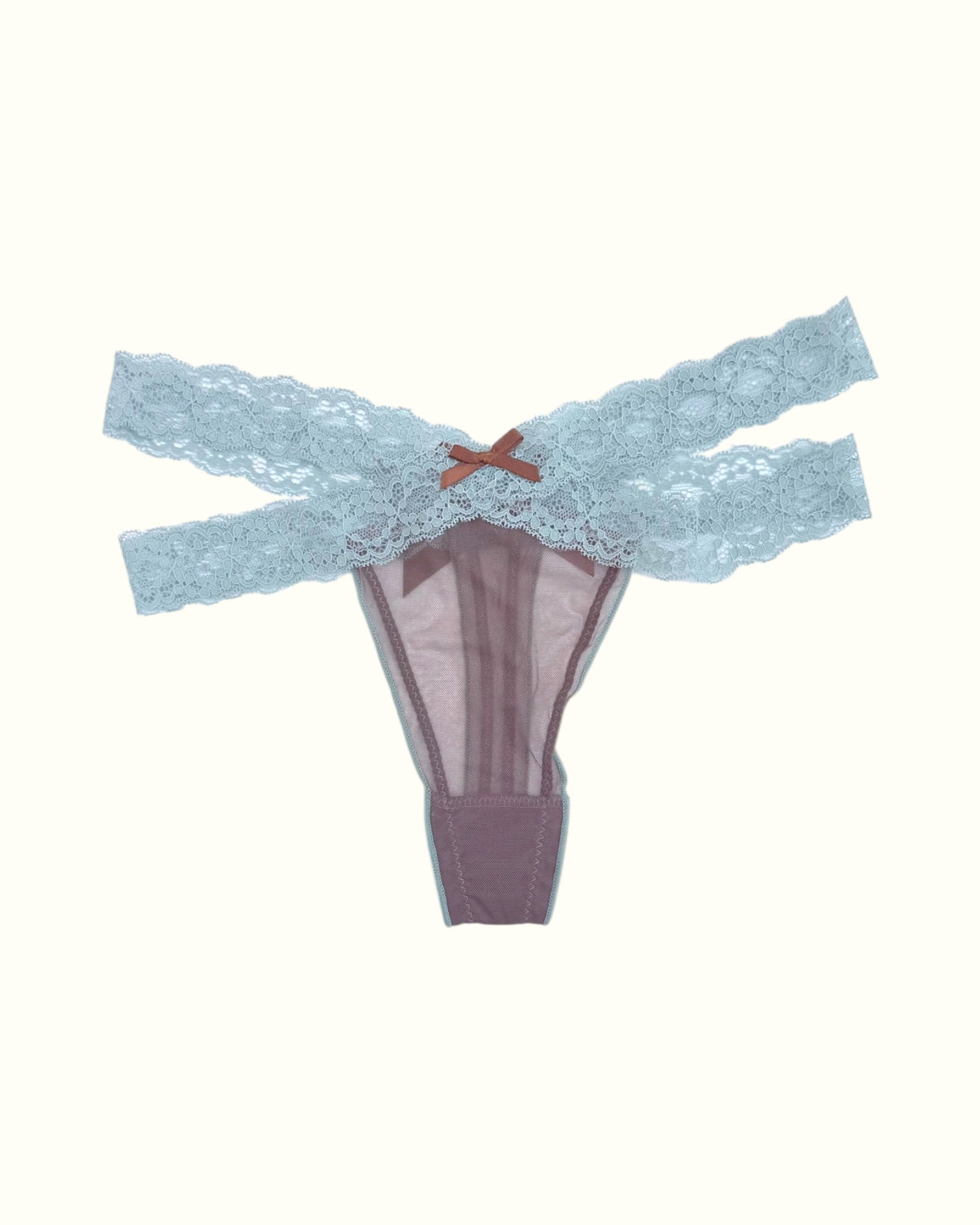 Elegant Lace-Trimmed Panties with Satin Bow Accent