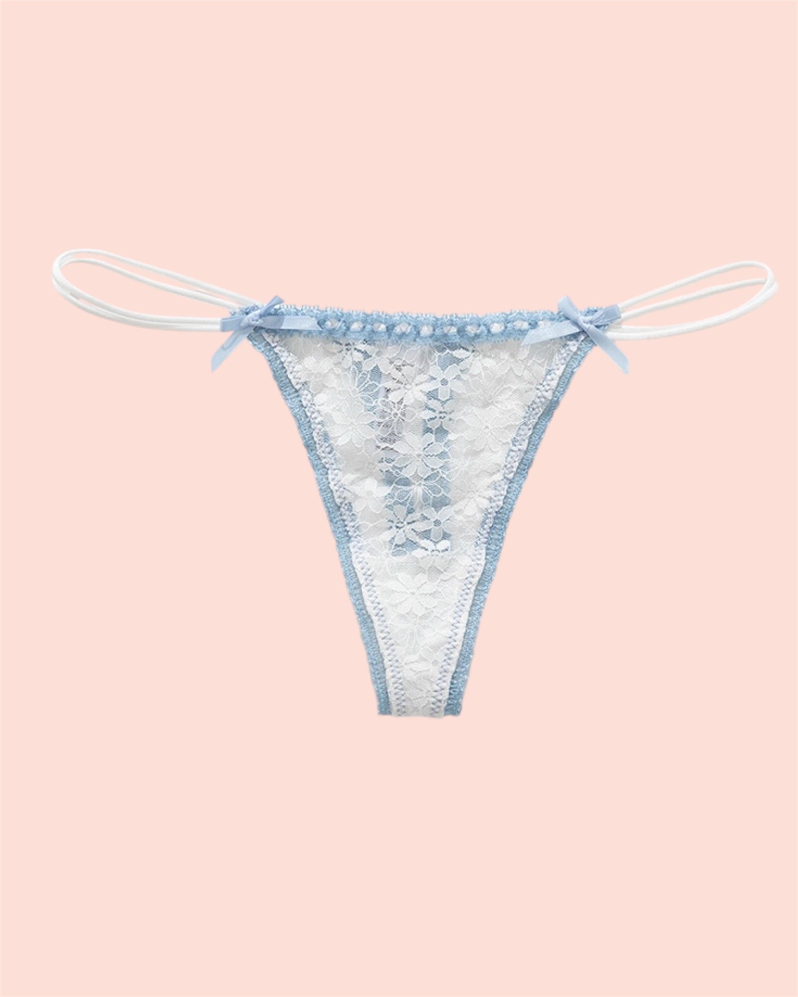 Coquette Lace G-String with Bow and String Detail