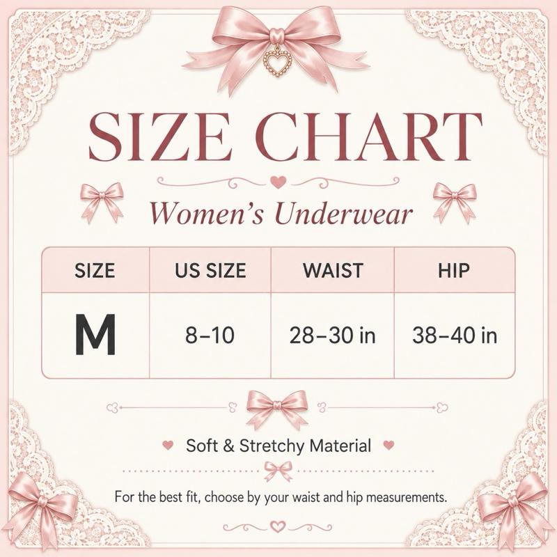 Women's Medium-Size Milanblocks Coquette Cotton Underwear Set (5-Pack) - Comfortable, Feminine, Elegant Womenswear for Everyday Wear