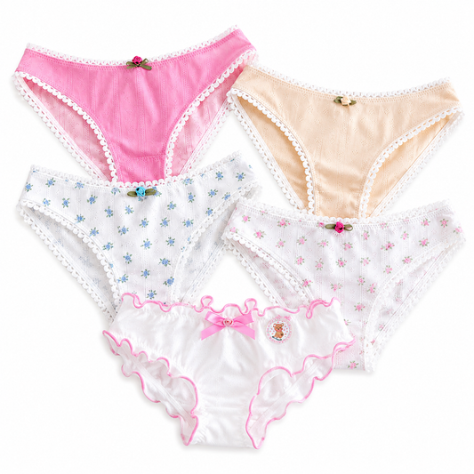 Milanblocks Petite Bundle Cotton Pointelle Sweet Blossom Coquette Lingerie