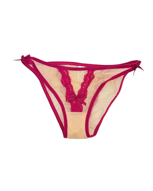 Vivid Lace Trim Mesh Brief